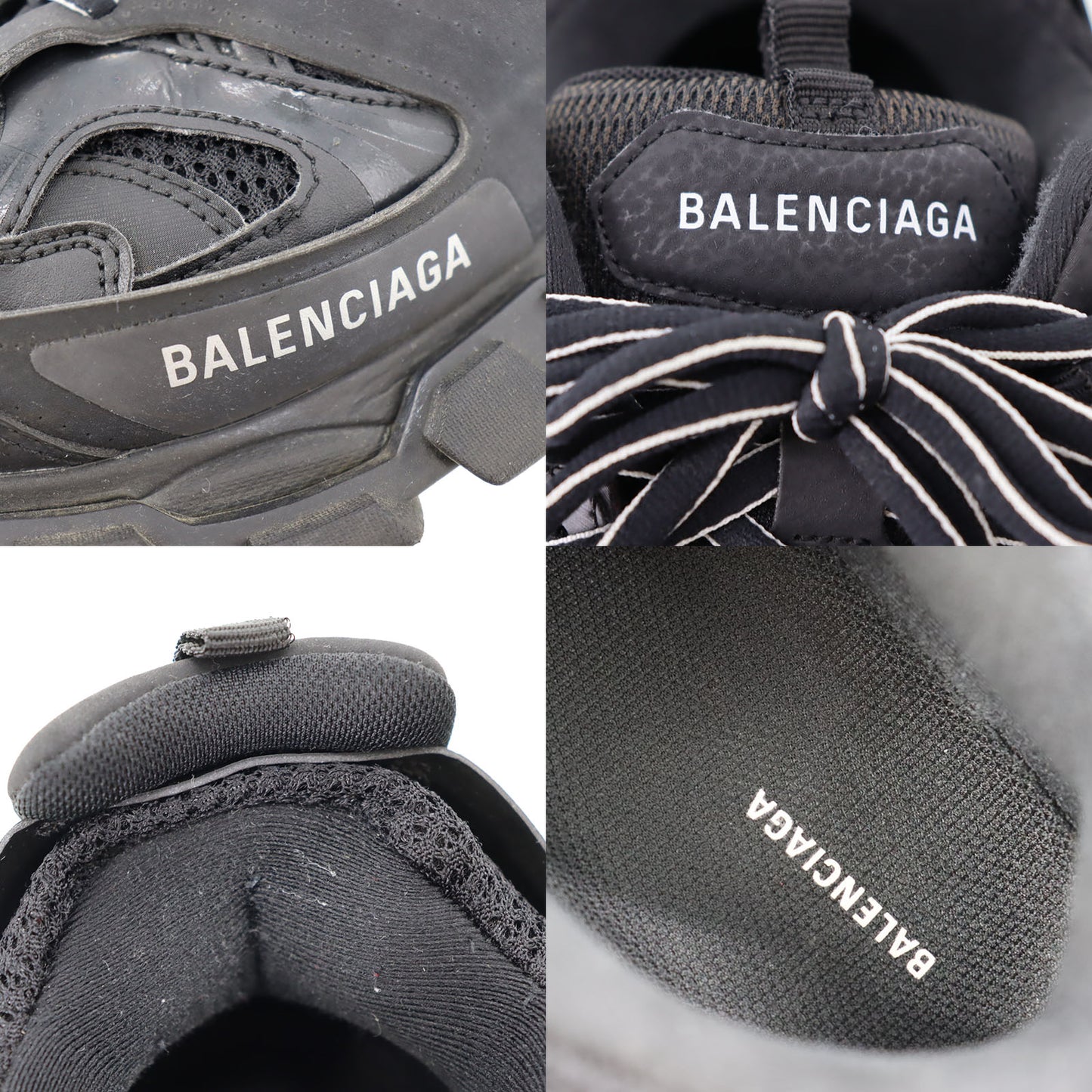 BALENCIAGA New Shoes Lace Up Sneakers Triple S Black Clear US10 #R771