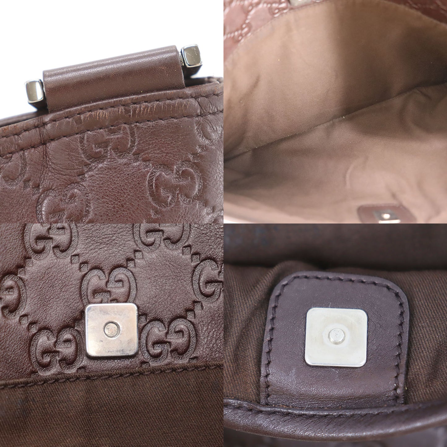 GUCCI Guccissima Shoulder Bag Brown Leather #AG776