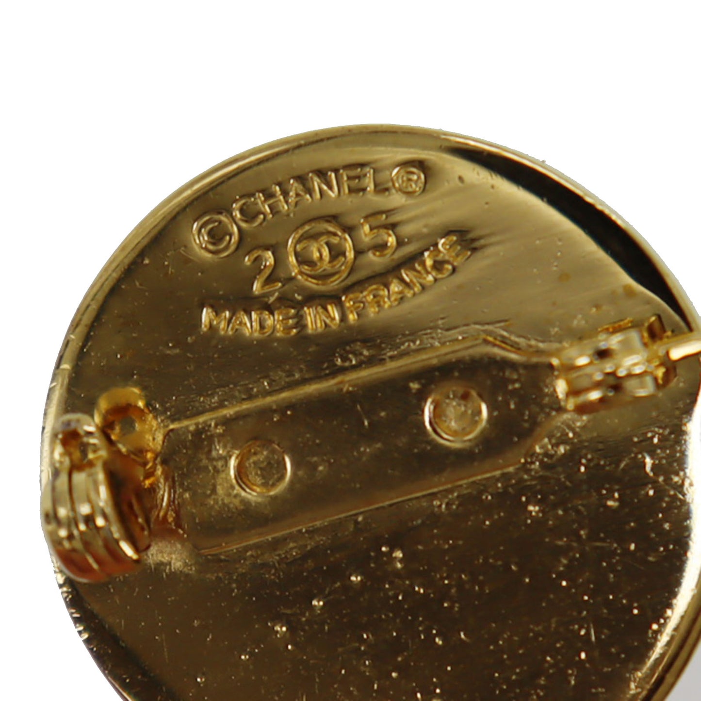CHANEL Medallion Swing Bag Pin Brooch Gold Plated 2 5 #CD698