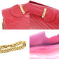 CELINE 2way Shoulder Handbag Bag Red Leather #AH475