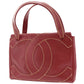 CHANEL Logo HandBag Red Leather #AH579