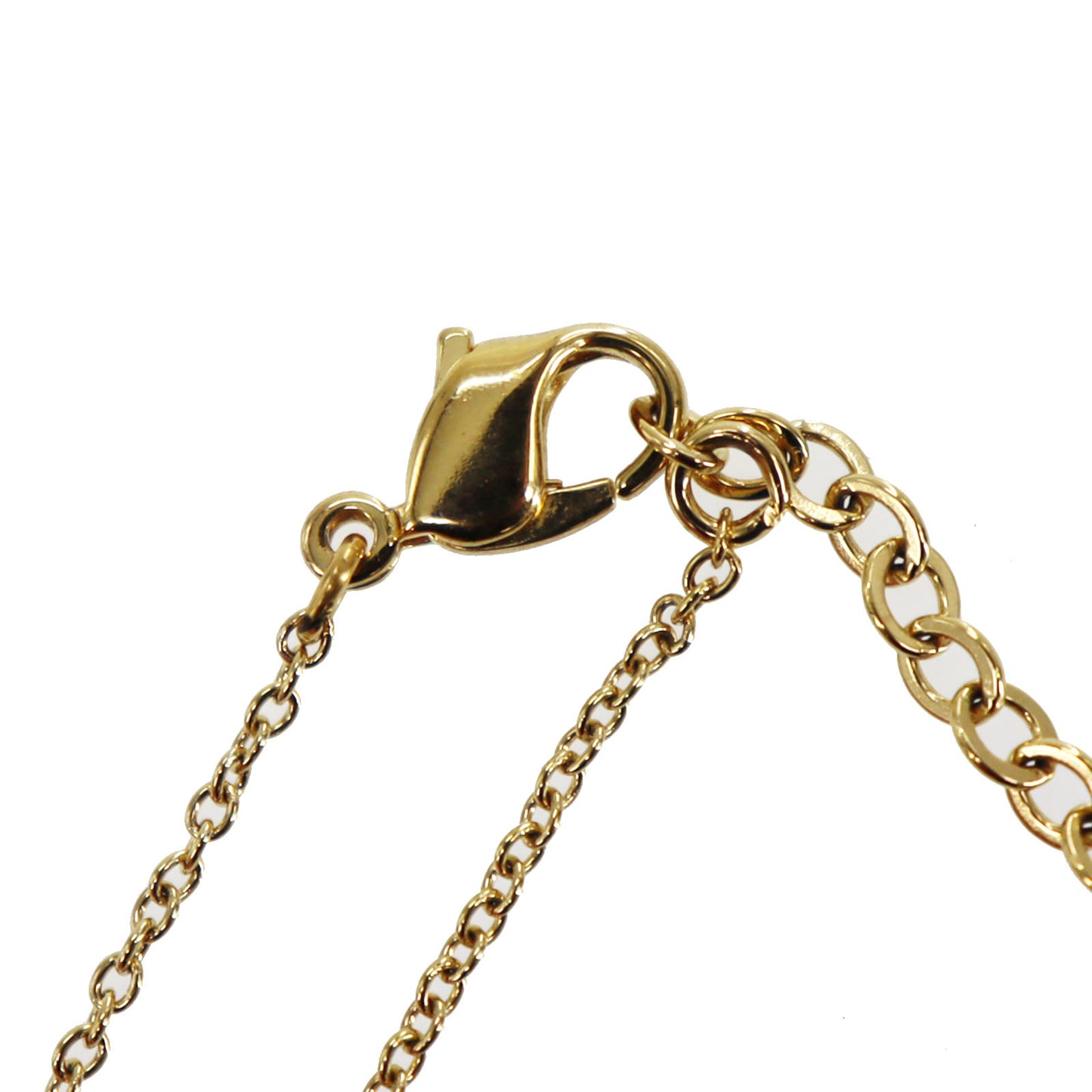 Christian Dior CD Logo Chain Heart Necklace Gold-Plated #CB75