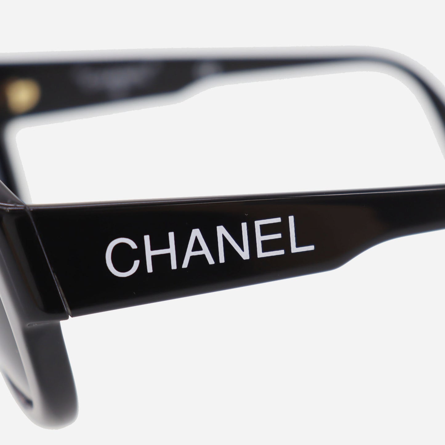 CHANEL Logos Sunglasses Black Eye Wear #CS734