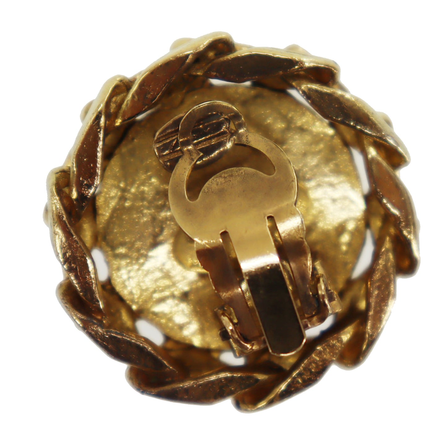 CHANEL CC Logos Earrings Gold Clip-On 2 3 #CH872