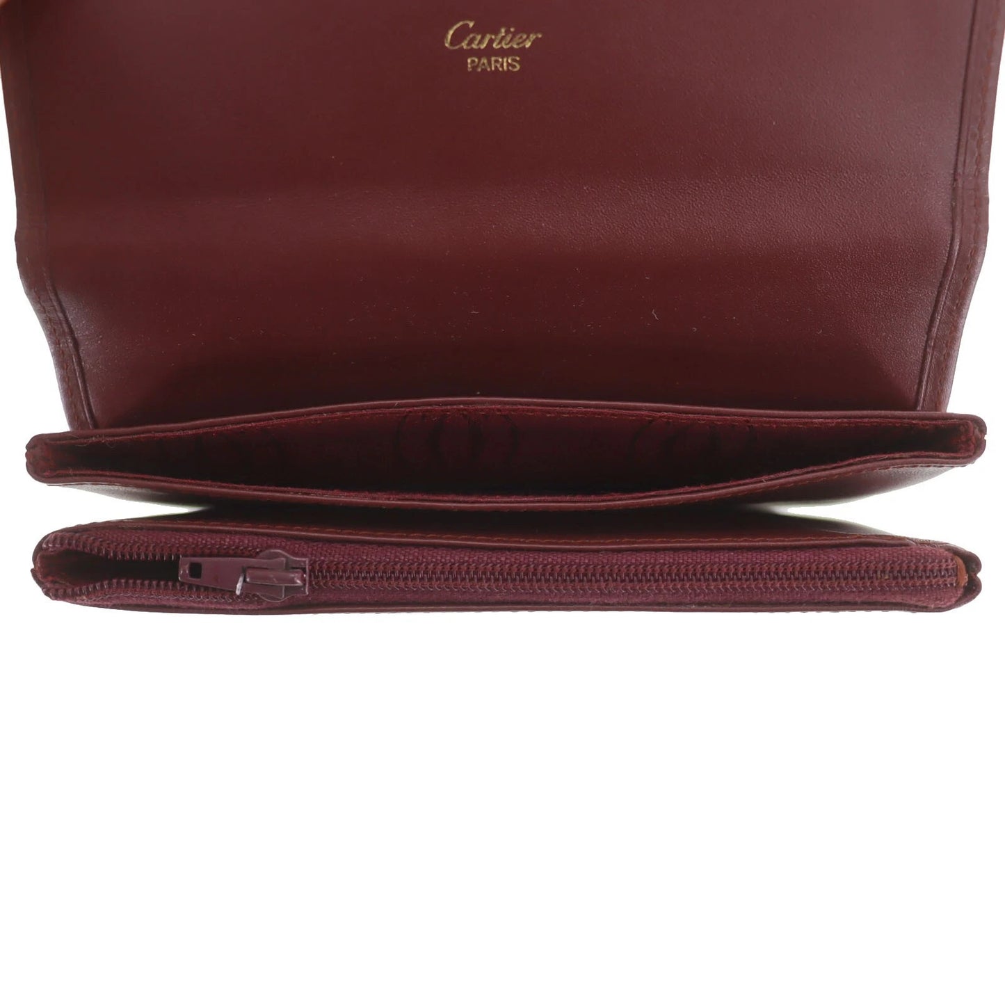 CARTIER Must de Cartier Wallet Leather Burgundy #ED556