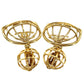 CHANEL CC Logo Earrings Gold Clip-On 93 A  #BU537