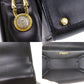 GIANNI VERSACE Used Shoulder Bag Black Leather Vintage #AG953