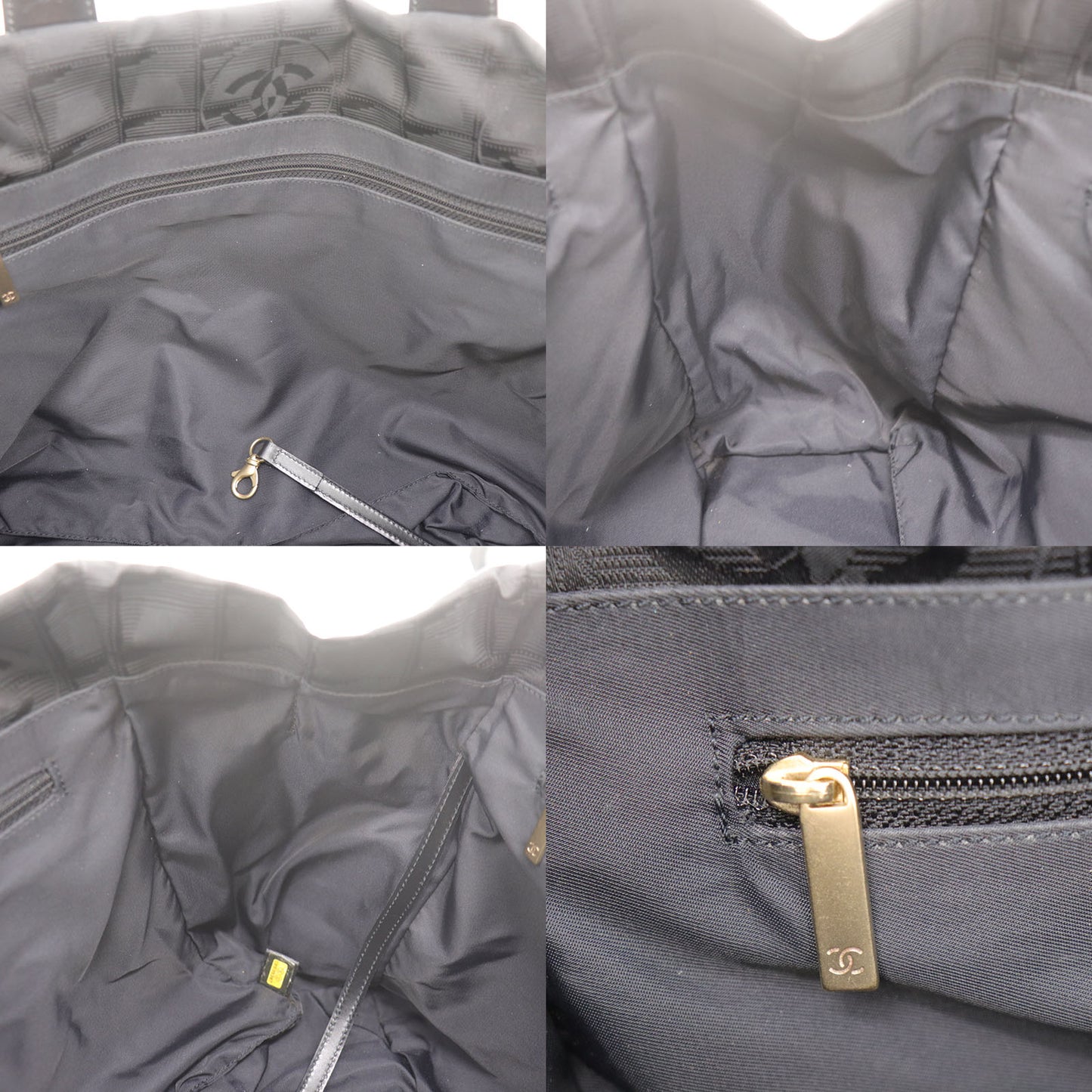 CHANEL New Travel Line Tote Bag Black Nylon #EH49