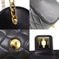 CHANEL Used Flap Mini Handbag Black Lambskin Leather #CY875