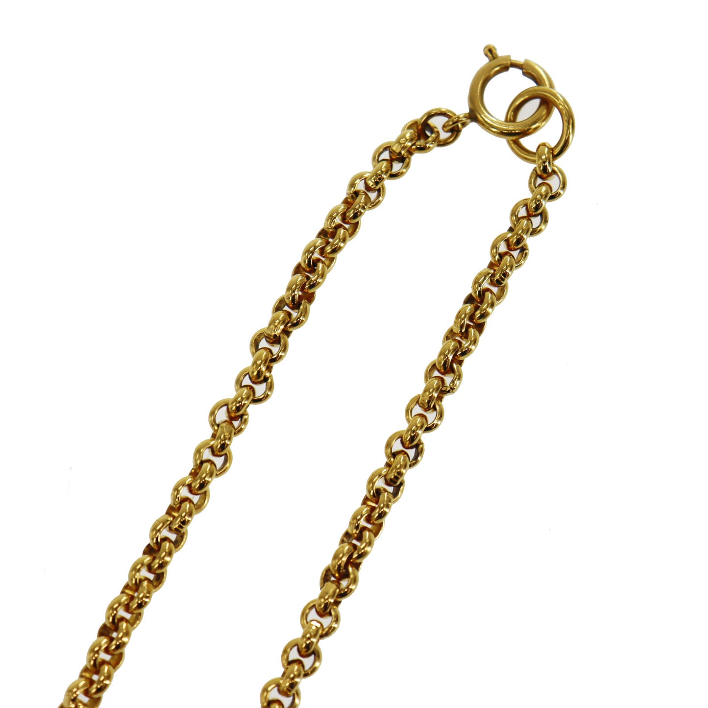 CHANEL CC Logos Heart Gold Plated Chain Necklace #CE734