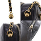 CHANEL Matelasse Crossbody Shoulder Bag Black Lambskin #EH289