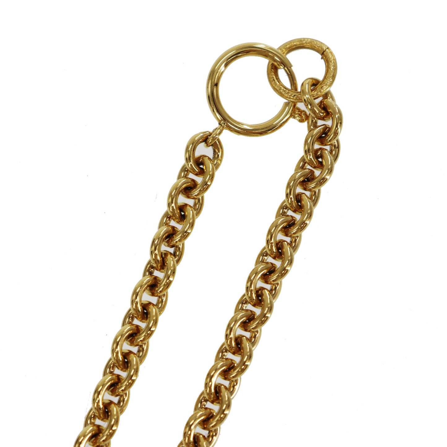 CHANEL CC Logos Chain Long Necklace Gold 94P #BL472