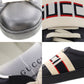 GUCCI Lace Up Shoes Sneakers Black Red Beige Leather Rubber #AG261