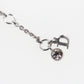 Christian Dior CD Logo Bow Necklace Silver Rhinestones #EC225