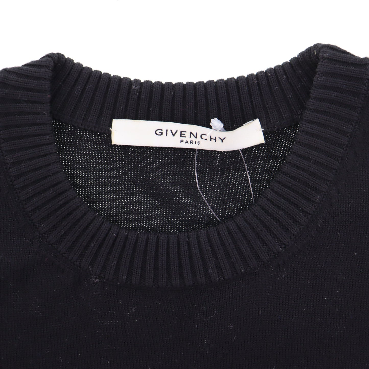 GIVENCHY Long Sleeve Knit Sweater Tops Italy Black 100% Wool #AH527