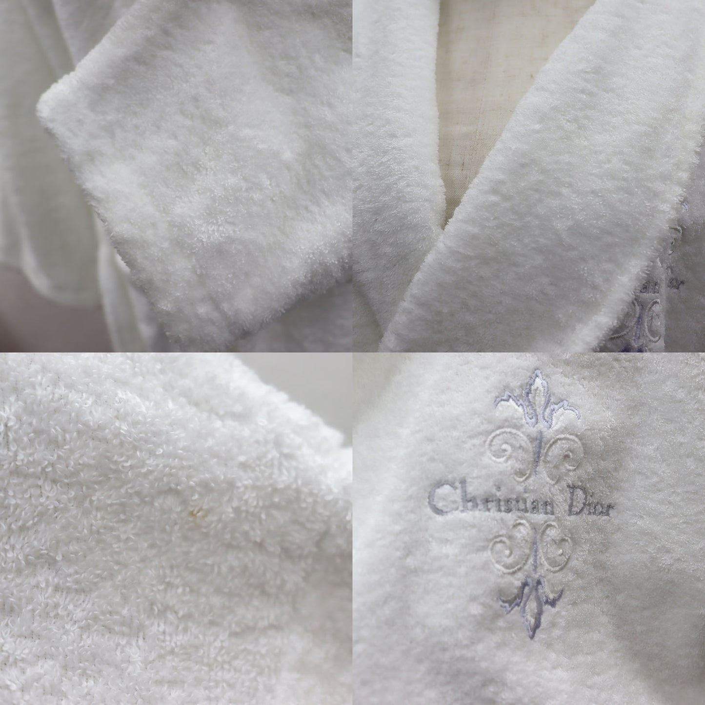 Christian Dior Bathrobe White Cotton 100% White M #AG848