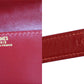 HERMES Waist Pouch Bag Red Leather  #BP773