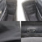 PRADA Logos Used Handbag Black Satin Leather Italy Vintage #DA282