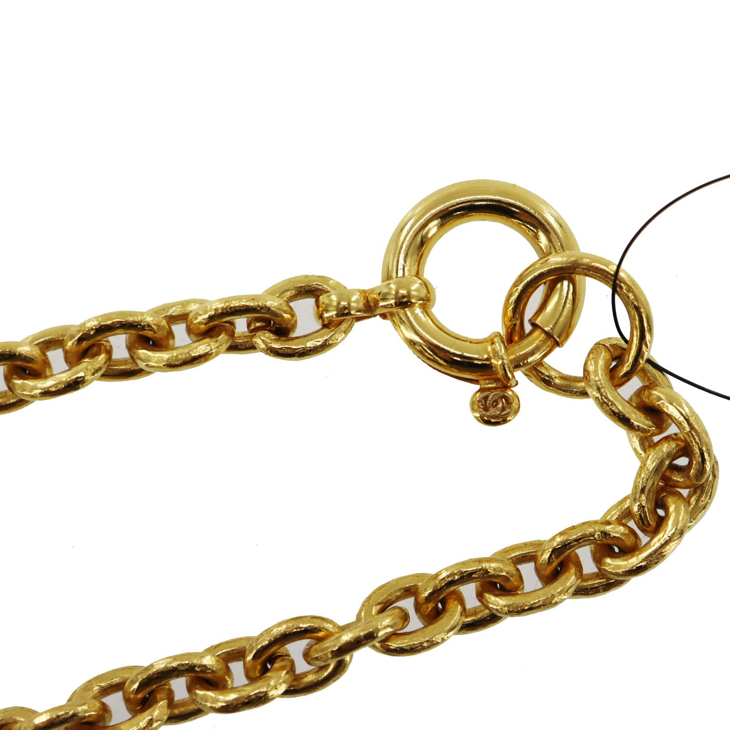 CHANEL CC Logos Chain Necklace Gold 94A #AH23