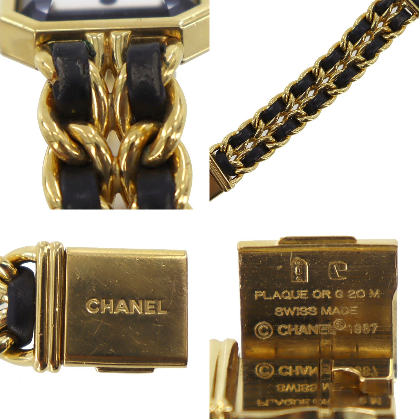 CHANEL Premiere Discontinued Wristwatches XL Gold Black Quartz #BS786