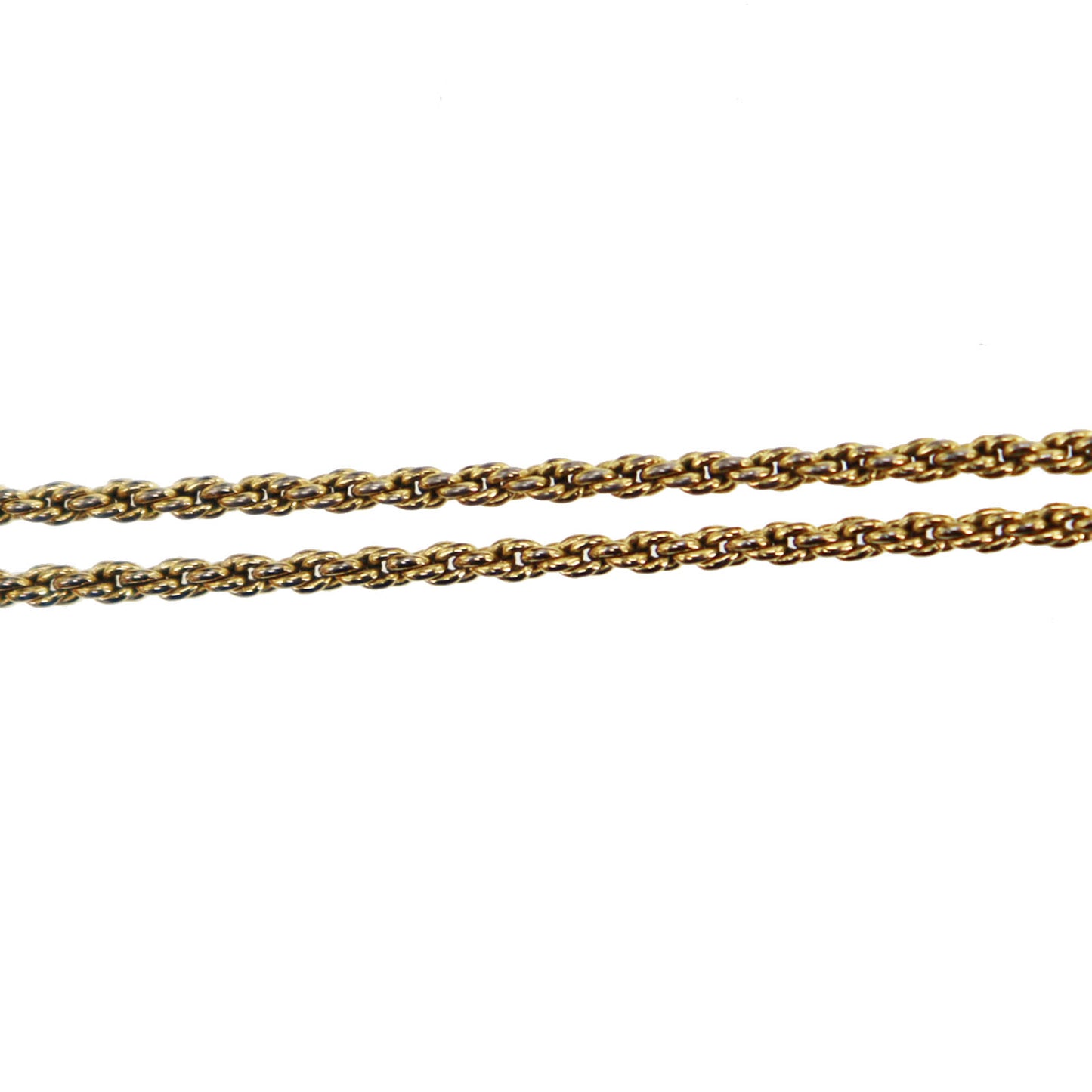 Christian Dior Logo Chain Heart Necklace Rhinestone Gold-Plated #CB230