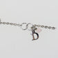 Christian Dior Logo Heart Beads Chain Necklace Silver #CW497