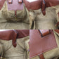 LOEWE Logos 2 way Shoulder Handbag Brown Straw Leather #CK691