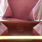 Cartier Must Line Logos Coin Case Clasp Purse Bordeaux Leather #AG831