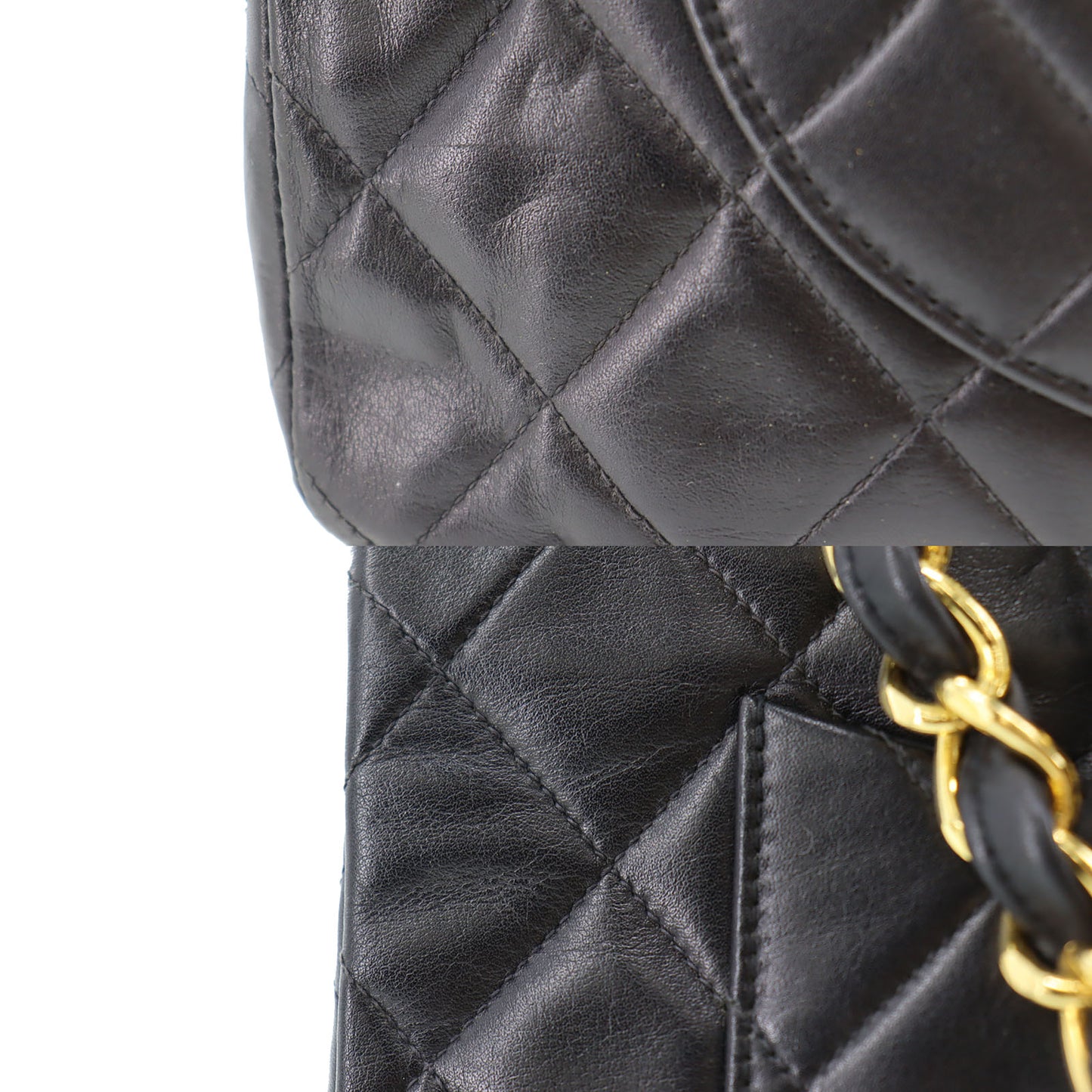 CHANEL Matelasse 34 Chain Shoulder Bag Black Leather #BN323