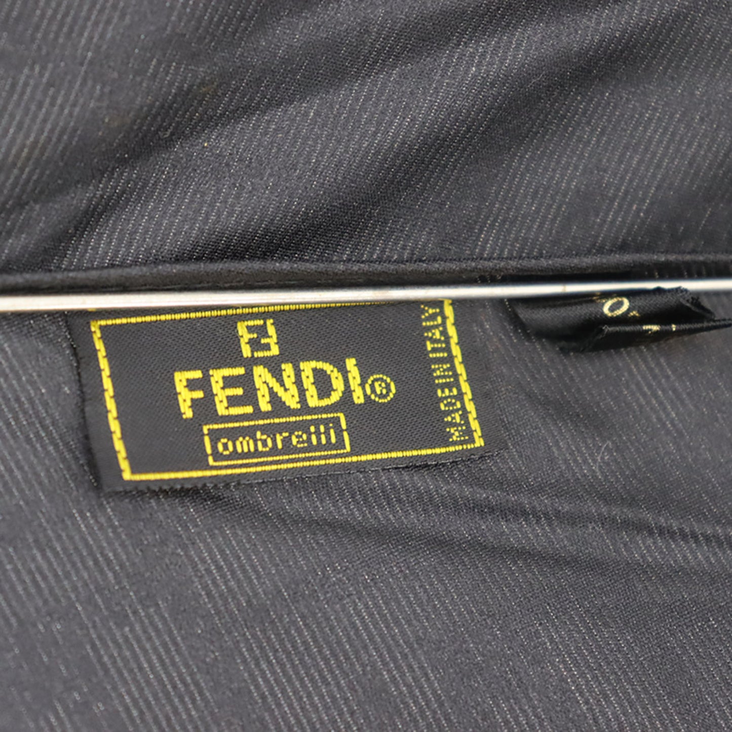 FENDI Zucca Folding Umbrella Black Polyester #EA475