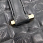 CHANEL Chocolate Bar HandBag Black Leather #AH721