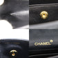 CHANEL CC Logo Shoulder Bag Black Satin #CG592