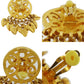 CHANEL CC Logos Earrings Gold Clip-On 95P  #AH668