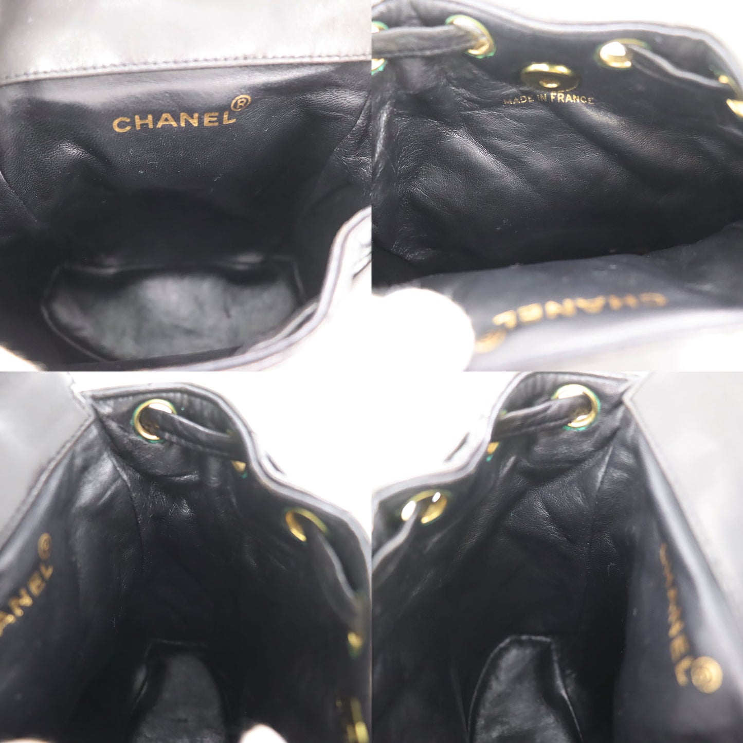 CHANEL Matelasse Chain Backpack Black Lambskin #CK540