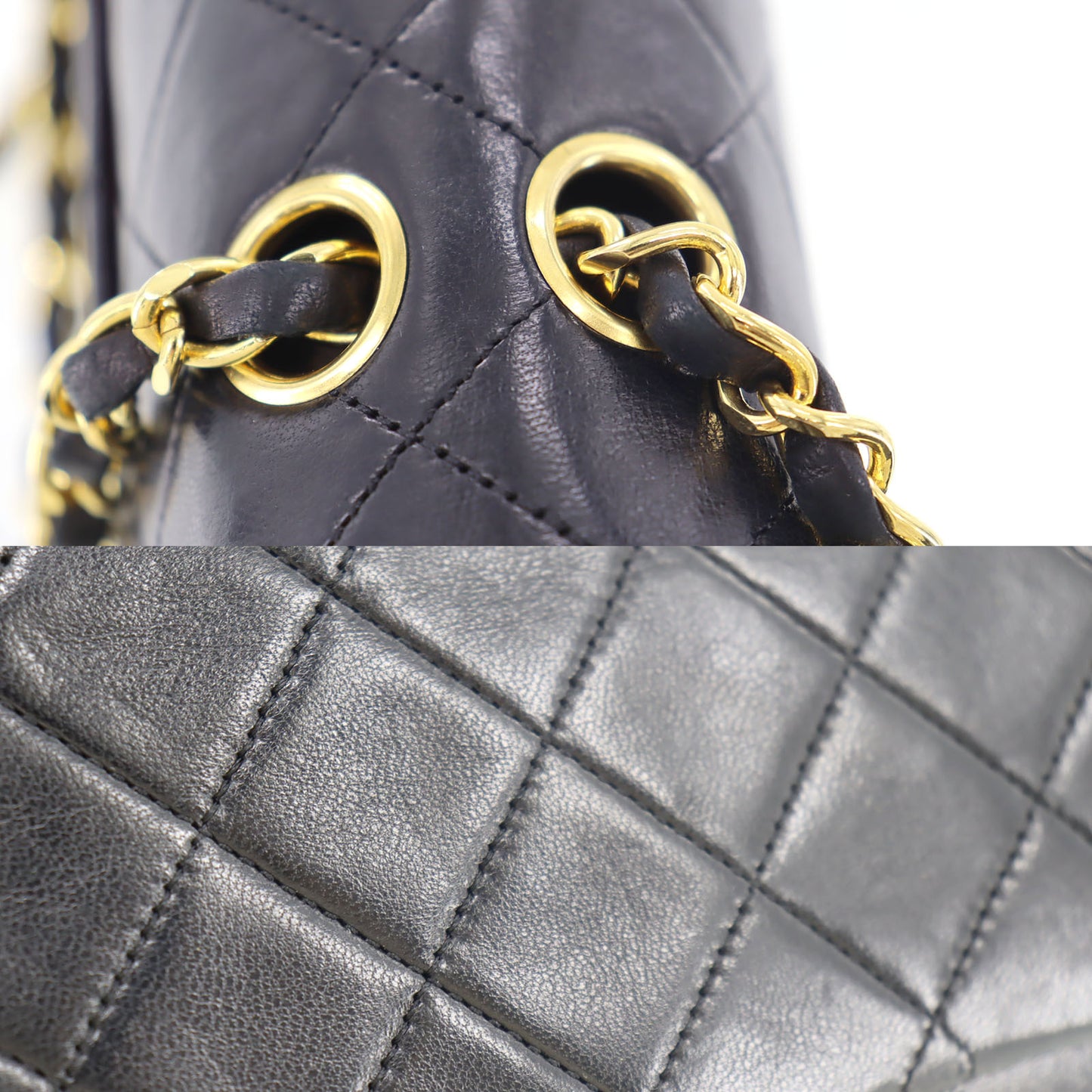 CHANEL Matelasse 25 Chain Shoulder Bag Black Leather #BK517