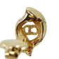 Christian Dior CD Logos Rhinestone Earrings Gold Plated #CB380