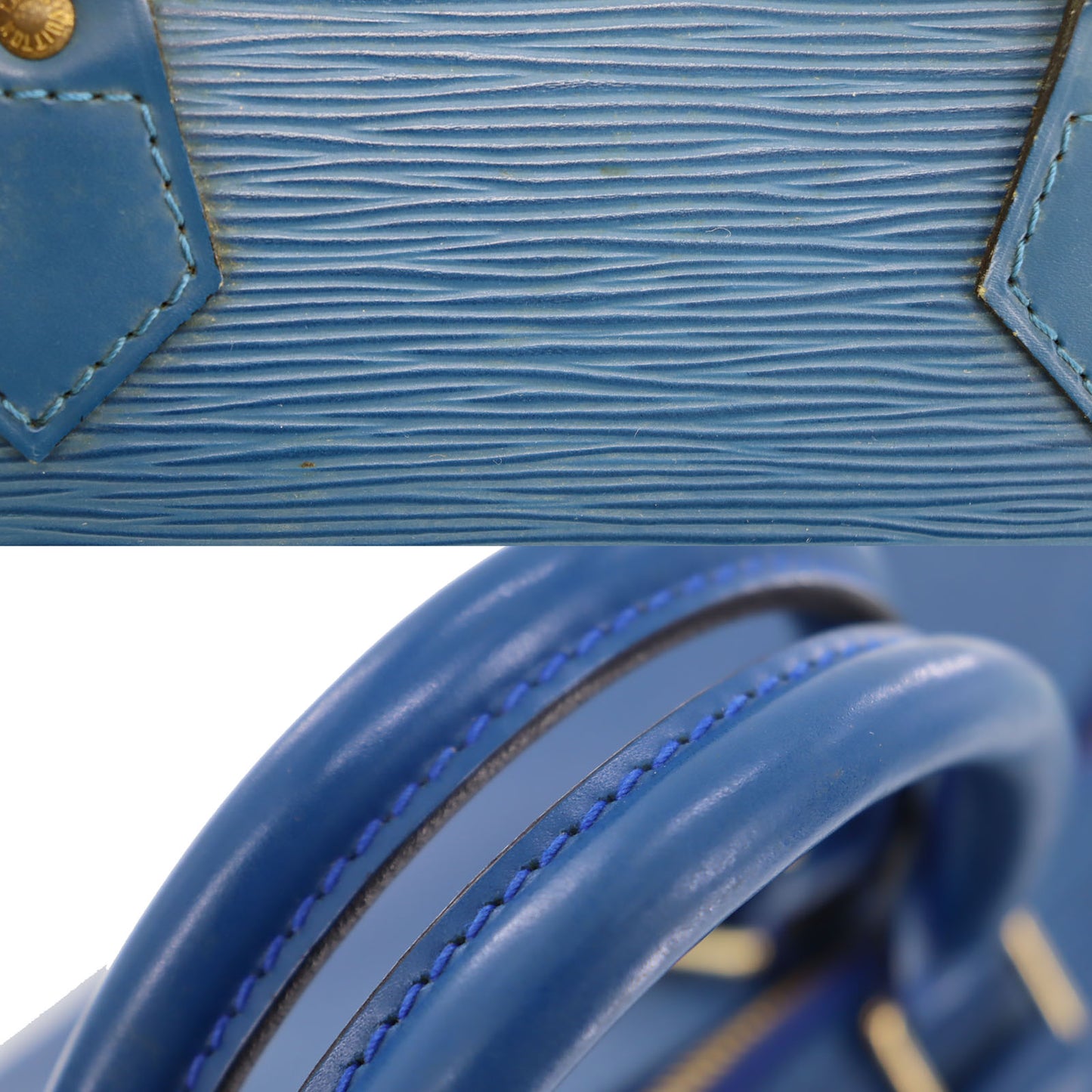 Louis Vuitton LV Speedy 30 HandBag Epi Leather Blue M43005  #BY107