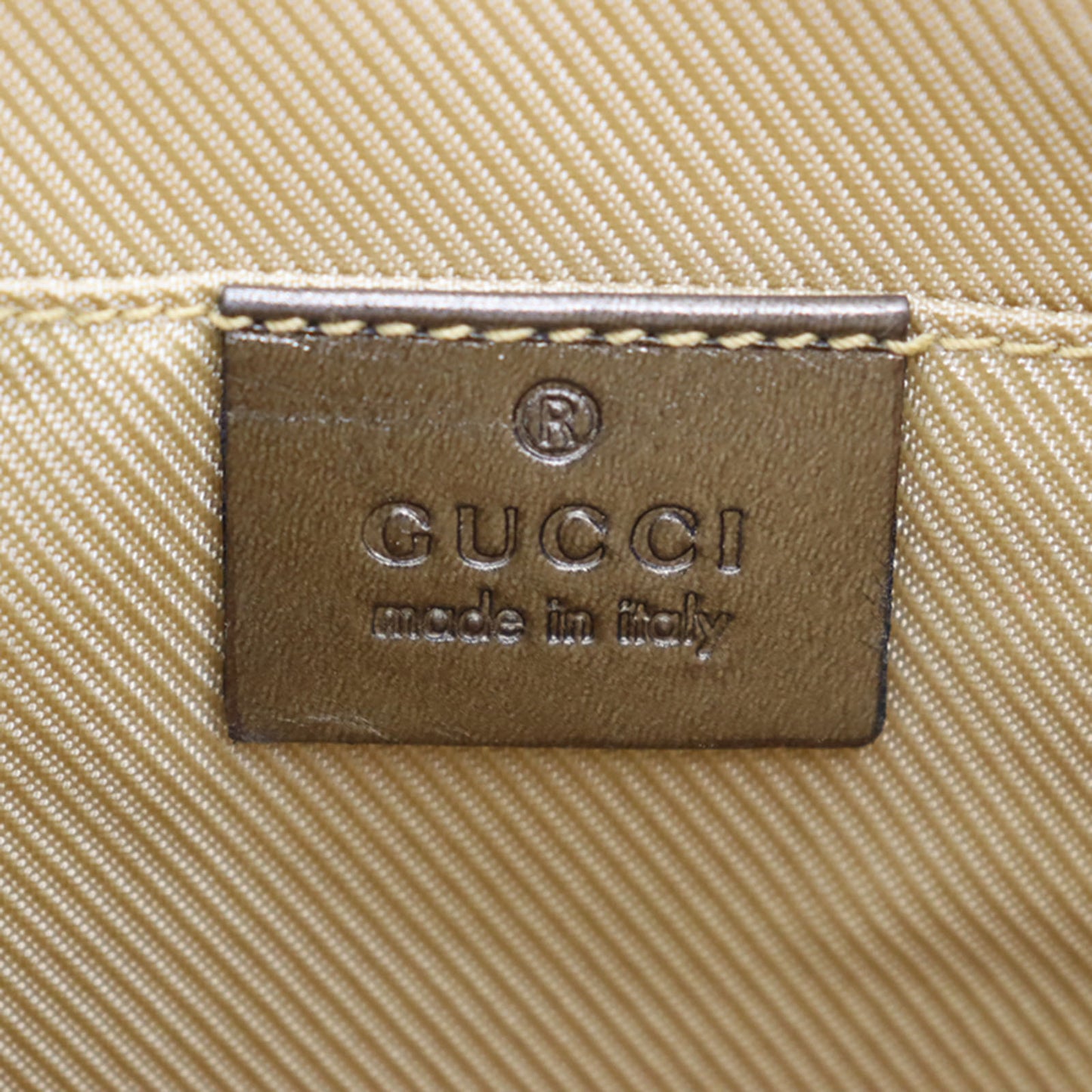 GUCCI Original GG Canvas Used Small Handbag Gold Italy Vintage #AG940