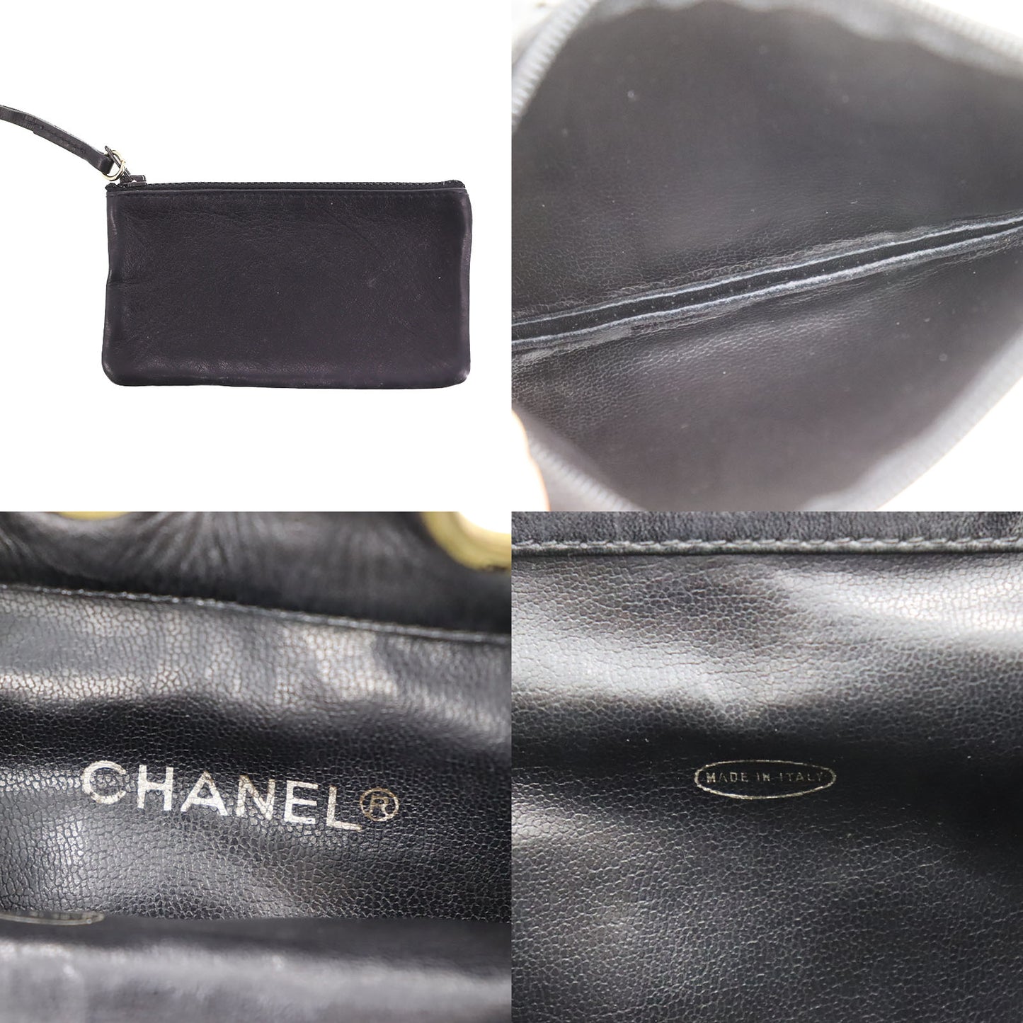 CHANEL Bicolore Shoulder Bag Black Lambskin #CK784