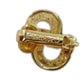 Christian Dior CD Logos Rhinestone Earrings Gold Plated #CB588