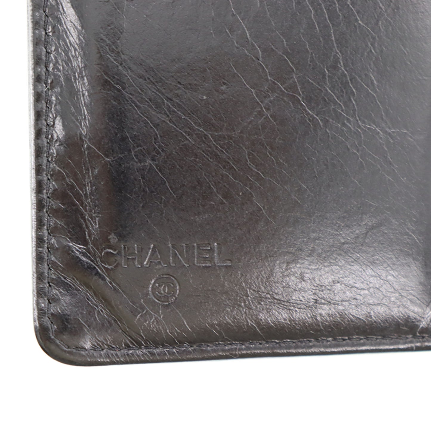 CHANEL Long Wallet Black Leather #AH498