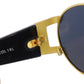 GIANNI VERSACE Sunglasses Black Gold Eye Wear #CX132