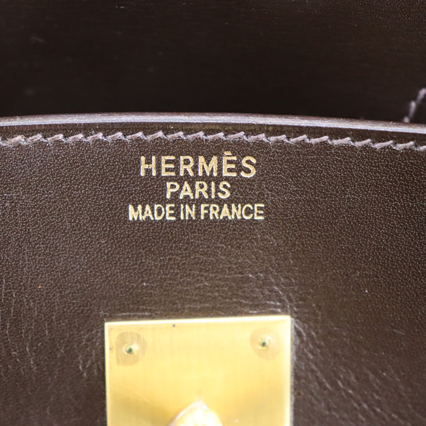 HERMES Kelly 35 Handbag Brown Pink Orange Suede Leather #CK967