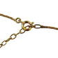 Christian Dior CD Logo Rhinestone Chain Necklace Gold #BY356