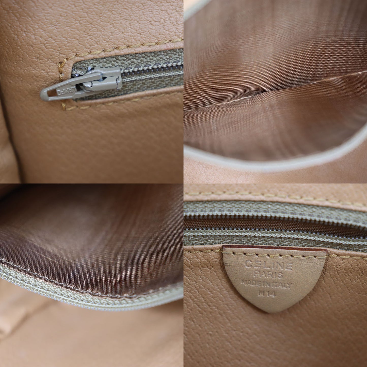 CELINE Macadam Pattern Shoulder Bag Brown PVC Leather #CP288