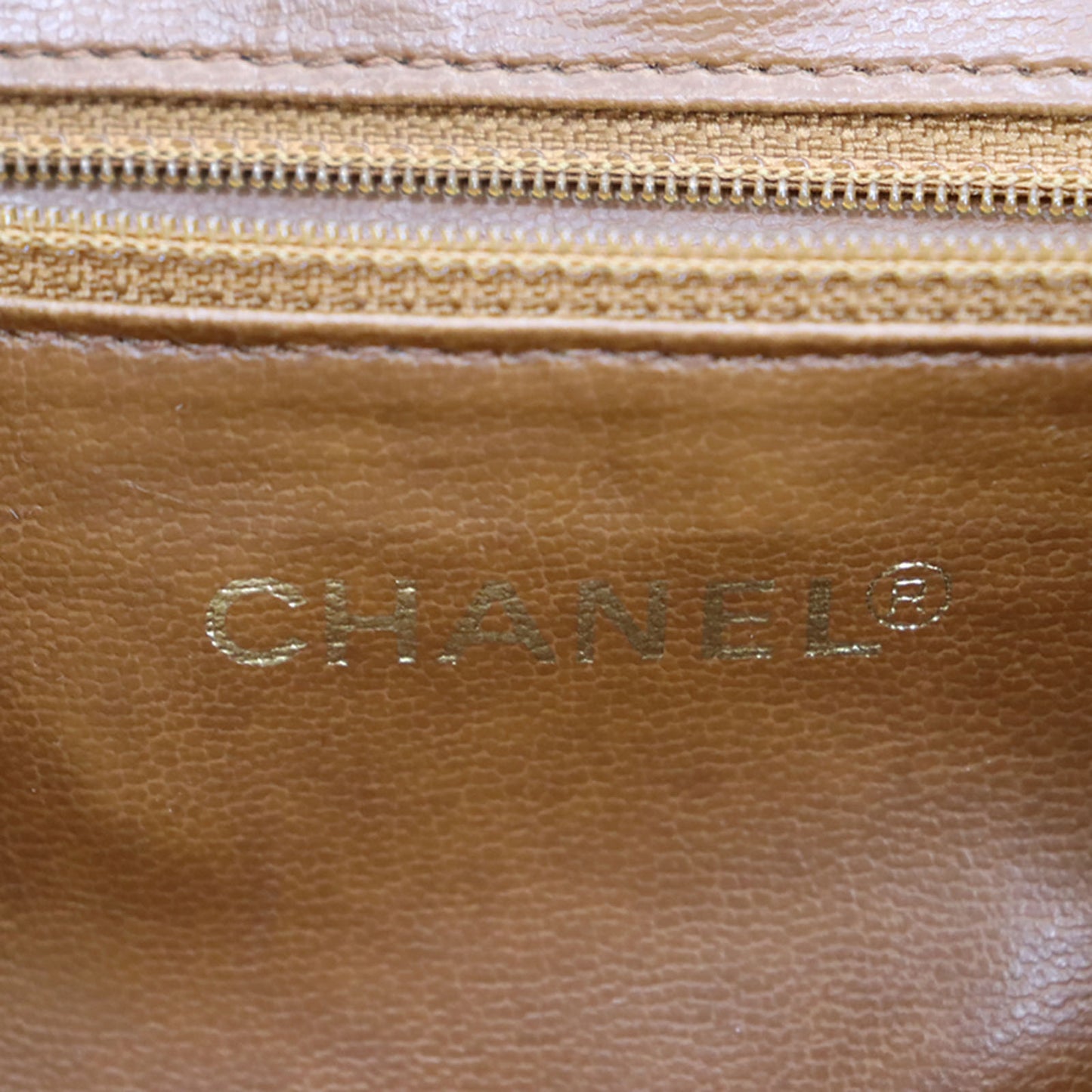 CHANEL CC Logos Brown Backpack Caviar Skin Leather #BE9