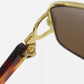 GUCCI Used Sunglasses Brown Gold Eye Wear 59□16 GG2266/N/S #EA474 S