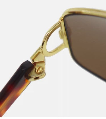 GUCCI Used Sunglasses Brown Gold Eye Wear 59□16 GG2266/N/S #EA474 S