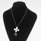 Christian Dior Logo Flower Rhinestone Used Chain Necklace Silver #EA997 S