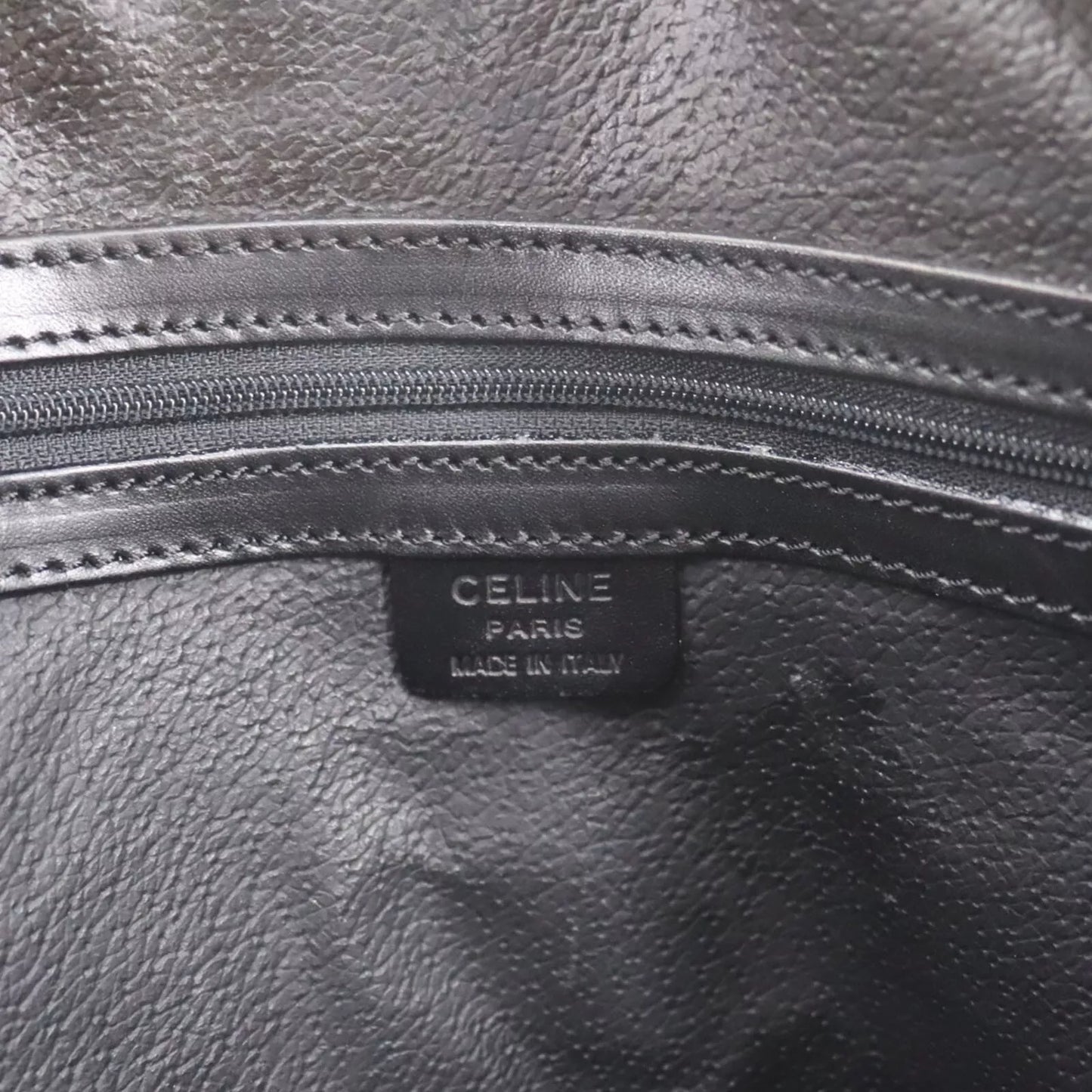 CELINE Macadam Pattern Handbag Black Brown PVC Leather #AH215
